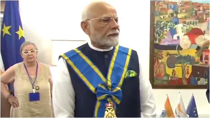 साइप्रस के सवोच्च सम्मान नवाजे गए पीएम मोदी, बोले- यह 140 करोड़ भारतीयों का सम्मान