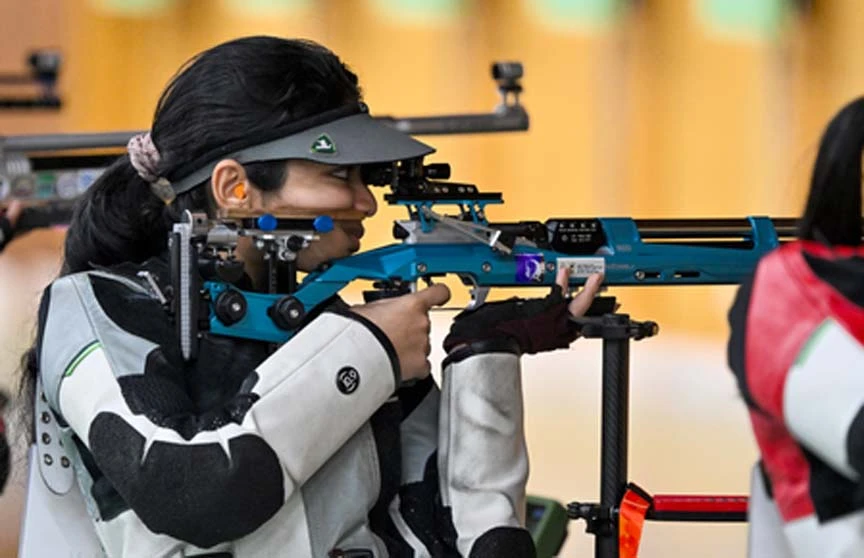 The trio of Tilottama, Vidarsa, and Aashi won silver in the women's 50m rifle 3-position event.